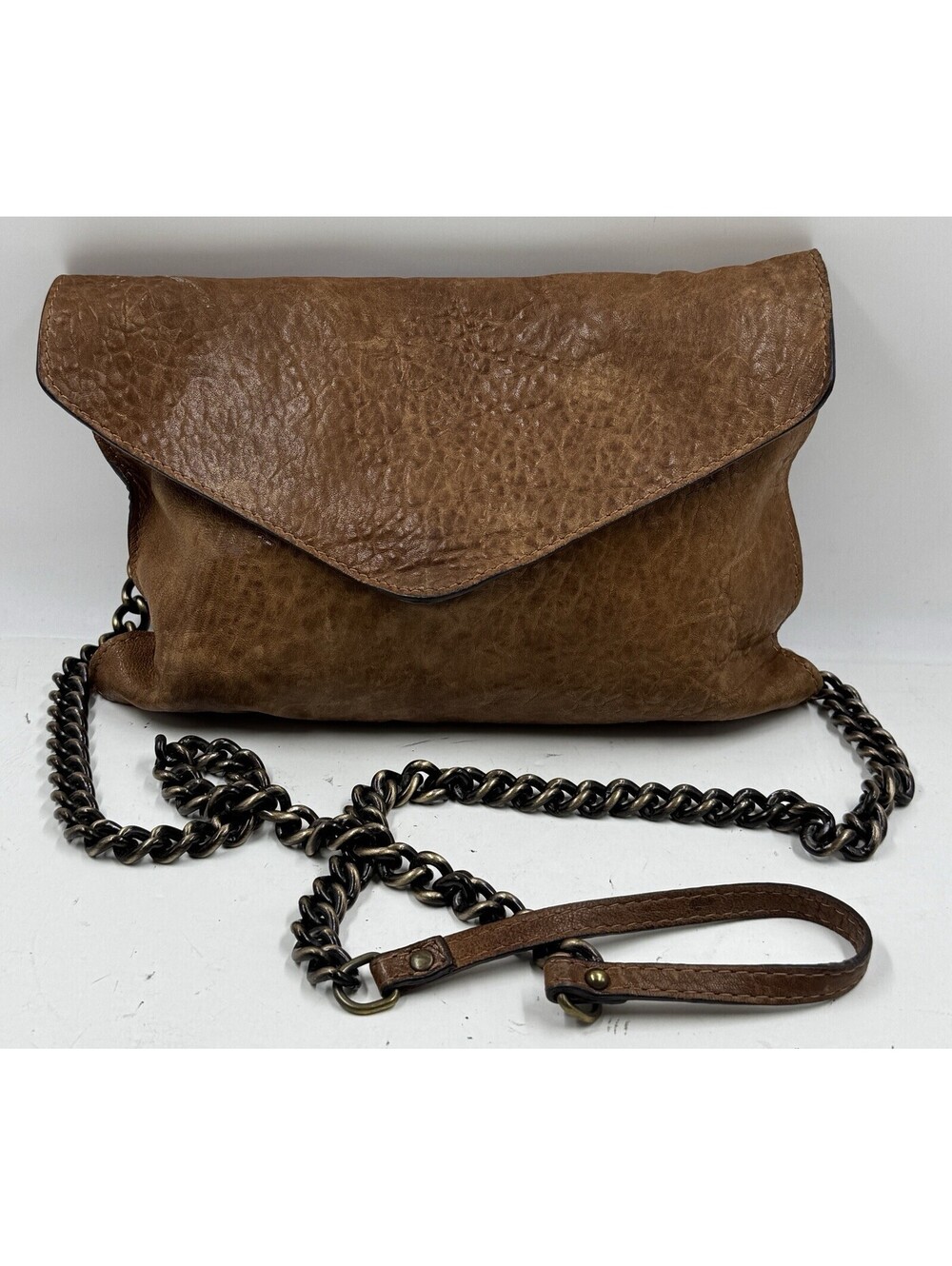 Maxon Collection Women's Handbag Textured Brown Leather Crossbody Bag